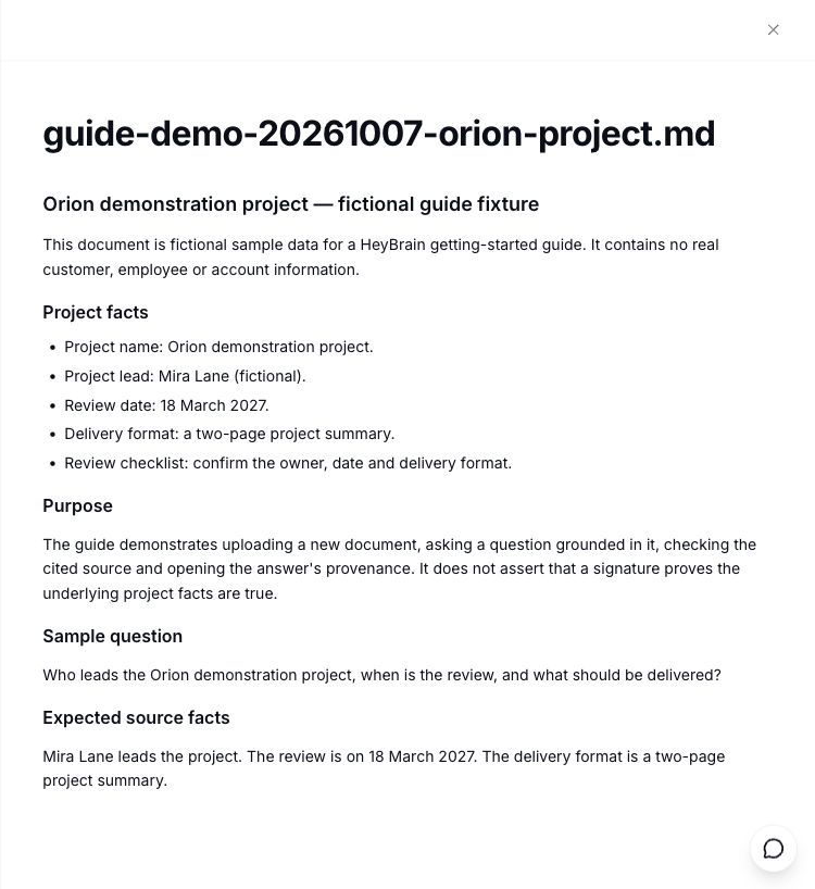 Fictional Orion project document with coordinator, review date and deliverable